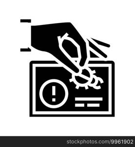 debug fixing glyph icon vector. debug fixing sign. isolated contour symbol black illustration. debug fixing glyph icon vector illustration