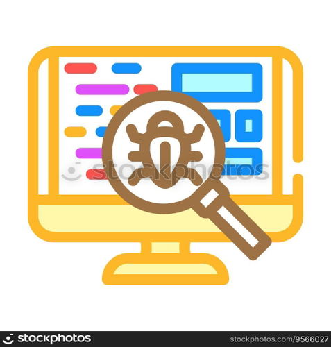 debugging code software color icon vector. debugging code software sign. isolated symbol illustration. debugging code software color icon vector illustration
