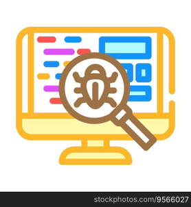 debugging code software color icon vector. debugging code software sign. isolated symbol illustration. debugging code software color icon vector illustration