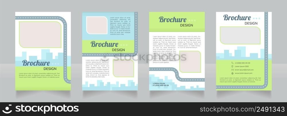 Decarbonizing transport blank brochure design. Template set with copy space for text. Premade corporate reports collection. Editable 4 paper pages. Lobster Regular, Nunito SemiBold, Light fonts used. Decarbonizing transport blank brochure design