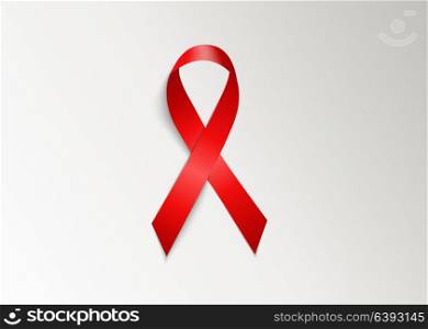 December 1 World AIDS Day Background. Red Ribbon Sign Isolated on Light Background. Vector Illustration EPS10. December 1 World AIDS Day Background. Red Ribbon Sign Isolated on Light Background. Vector Illustration