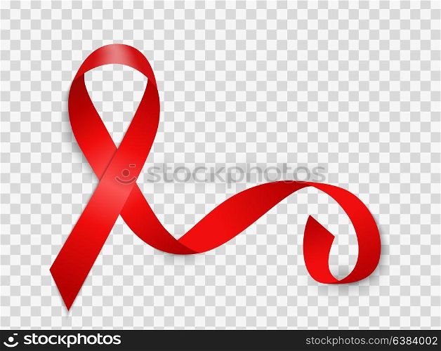 December 1 World AIDS Day Background. Red Ribbon Sign Isolated on Transparent Background. Vector Illustration EPS10. December 1 World AIDS Day Background. Red Ribbon Sign Isolated on Transparent Background. Vector Illustration