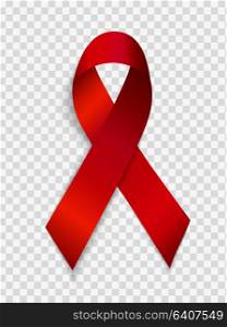 December 1 World AIDS Day Background. Red Ribbon Sign Isolated on Transparent Background. Vector Illustration EPS10. December 1 World AIDS Day Background. Red Ribbon Sign Isolated on Transparent Background. Vector Illustration