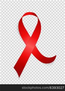 December 1 World AIDS Day Background. Red Ribbon Sign on Transparent Background Vector Illustration EPS10. December 1 World AIDS Day Background. Red Ribbon Sign on Transparent Background Vector Illustration