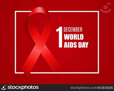 December 1 World AIDS Day Background. Red Ribbon Sign. Vector Illustration EPS10. December 1 World AIDS Day Background. Red Ribbon Sign. Vector Illustration