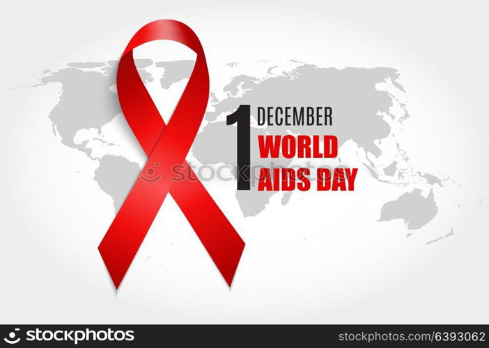 December 1 World AIDS Day Background. Red Ribbon Sign. Vector Illustration EPS10. December 1 World AIDS Day Background. Red Ribbon Sign. Vector Illustration