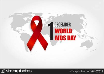 December 1 World AIDS Day Background. Red Ribbon Sign. Vector Illustration EPS10. December 1 World AIDS Day Background. Red Ribbon Sign. Vector Illustration