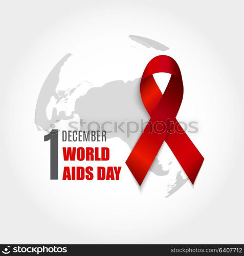 December 1 World AIDS Day Background. Red Ribbon Sign. Vector Illustration EPS10. December 1 World AIDS Day Background. Red Ribbon Sign. Vector Illustration