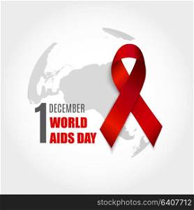 December 1 World AIDS Day Background. Red Ribbon Sign. Vector Illustration EPS10. December 1 World AIDS Day Background. Red Ribbon Sign. Vector Illustration