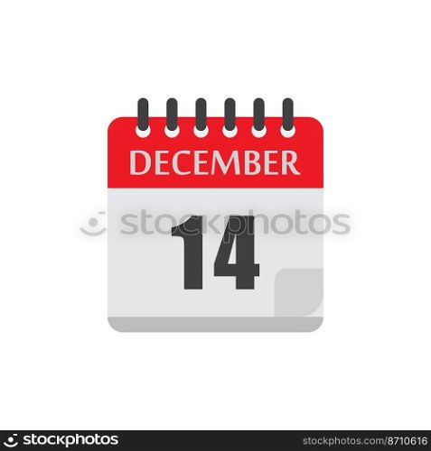 December ca≤nder date holiday vector icon illustration design