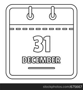 December calendar icon. Outline illustration of december calendar vector icon for web. December calendar icon, outline style.