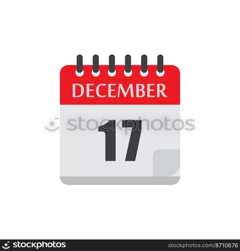 December calender date holiday vector icon illustration design