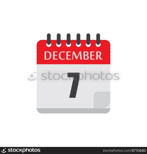 December calender date holiday vector icon illustration design