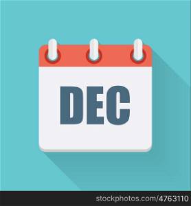 December Dates Flat Icon with Long Shadow. Vector Illustration EPS10. December Dates Flat Icon with Long Shadow. Vector Illustration