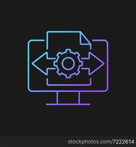 Decision making gradient vector icon for dark theme. Make strategic choice. Digital transformation. Problem solving. Thin line color symbol. Modern style pictogram. Vector isolated outline drawing. Decision making gradient vector icon for dark theme