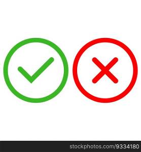 Decision making icons for yes and no voting.