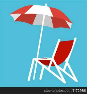 Deck chair and umbrella on the background of the sea and white sand on the beach. Vacation Travel. Deck chair and umbrella on the background of the sea and white sand on the beach.