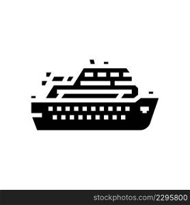 deck cruise ship liner glyph icon vector. deck cruise ship liner sign. isolated contour symbol black illustration. deck cruise ship liner glyph icon vector illustration