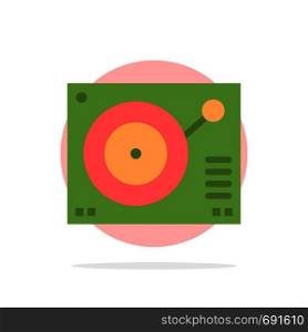 Deck, Device, Phonograph, Player, Record Abstract Circle Background Flat color Icon