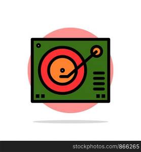 Deck, Device, Phonograph, Player, Record Abstract Circle Background Flat color Icon