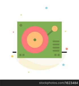 Deck, Device, Phonograph, Player, Record Abstract Flat Color Icon Template