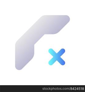 Decline call pixel perfect flat gradient two-color ui icon. Cancel dialing. Calling failure. Messenger. Simple filled pictogram. GUI, UX design for mobile application. Vector isolated RGB illustration. Decline call pixel perfect flat gradient two-color ui icon