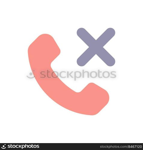 Decline phone call flat color ui icon. Reject feature. Ending conversation option. Unreachable number. Simple filled element for mobile app. Colorful solid pictogram. Vector isolated RGB illustration. Decline phone call flat color ui icon