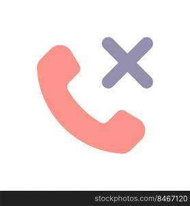 Decline phone call flat color ui icon. Reject feature. Ending conversation option. Unreachable number. Simple filled element for mobile app. Colorful solid pictogram. Vector isolated RGB illustration. Decline phone call flat color ui icon