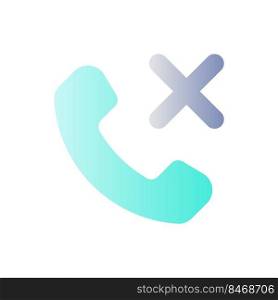 Decline phone call flat gradient color ui icon. Reject feature. Ending conversation option. Simple filled pictogram. GUI, UX design for mobile application. Vector isolated RGB illustration. Decline phone call flat gradient color ui icon