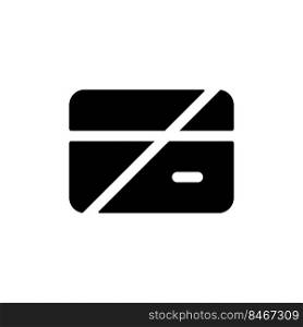 Declined payment black glyph ui icon. Incomplete financial operation. User interface design. Silhouette symbol on white space. Solid pictogram for web, mobile. Isolated vector illustration. Declined payment black glyph ui icon
