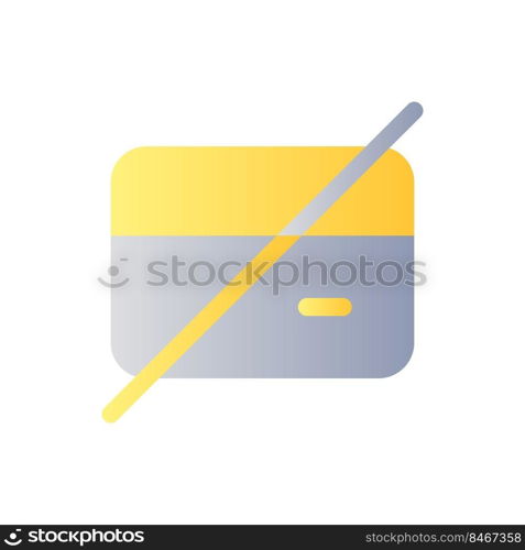 Declined payment flat gradient color ui icon. Incomplete financial operation. Expired credit card. Simple filled pictogram. GUI, UX design for mobile application. Vector isolated RGB illustration. Declined payment flat gradient color ui icon