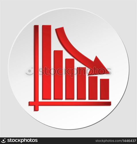 declining business arrow on diagram of growth, downward green arrow. vector graph icon. eps10. declining business arrow on diagram of growth, downward green arrow. vector graph icon. vector