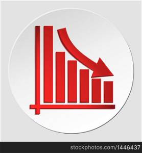 declining business arrow on diagram of growth, downward green arrow. vector graph icon. eps10. declining business arrow on diagram of growth, downward green arrow. vector graph icon. vector