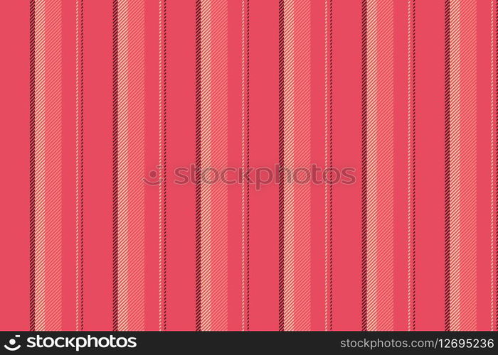 Deco background vector pattern, deep textile lines texture. Wrapping stripe fabric vertical seamless in red and orange colors palette.