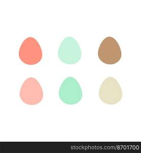 Decorated Easter eggs isolated on white background. Vector flat illustration.  Decorated Easter eggs on white background 