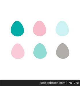 Decorated Easter eggs isolated on white background. Vector flat illustration.  Decorated Easter eggs. Vector flat illustration