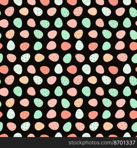 Decorated Easter eggs seamless pattern. Easter eggs background. Design for textiles, packaging, wrappers, greeting cards, paper, printing. Vector illustration. Decorated Easter eggs pattern. eggs pattern.