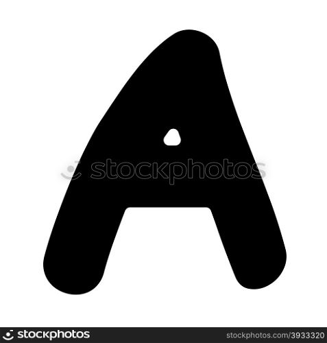 Decorated original font, a funny fat capital letter isolated on white, part of a full series
