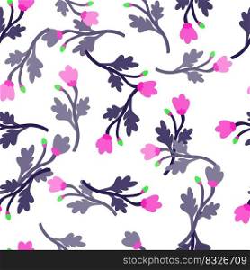Decoration abstract flower seamless pattern. Botanical floral wallpaper. Creative plants endless ornament. Simple design for fabric, textile print, wrapping paper, cover. Vector illustration. Decoration abstract flower seamless pattern. Botanical floral wallpaper.