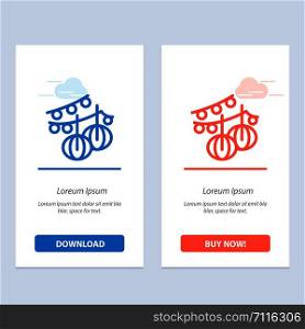 Decoration, Balls, Hanging, Lantern Blue and Red Download and Buy Now web Widget Card Template