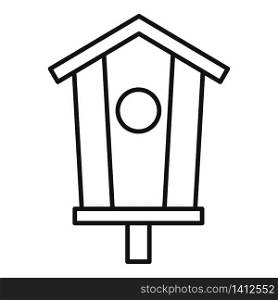 Decoration bird house icon. Outline decoration bird house vector icon for web design isolated on white background. Decoration bird house icon, outline style