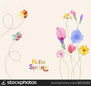 decoration branches with flowers, springtime