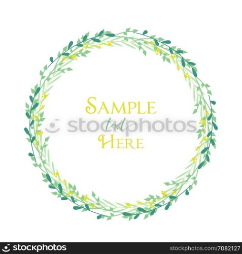 Decoration branches with leaves. Vector illustration of decoration branches witt leaves. Wreath with tree branches with place for text
