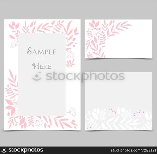 Decoration branches with leaves. Vector illustration of decoration branches witt leaves. Set of greeting cards