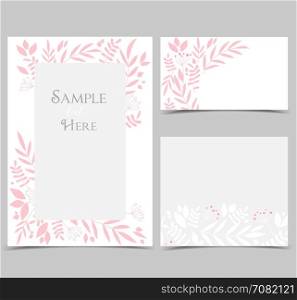 Decoration branches with leaves. Vector illustration of decoration branches witt leaves. Set of greeting cards