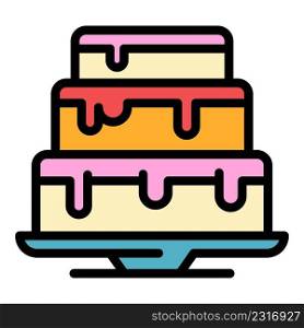 Decoration cake icon. Outline decoration cake vector icon color flat isolated. Decoration cake icon color outline vector