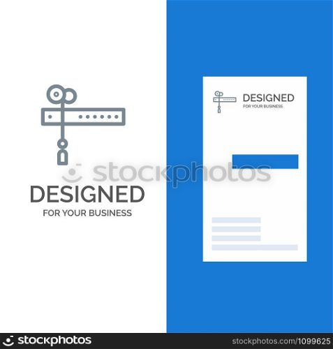 Decoration, Cut, Festival, Flag Grey Logo Design and Business Card Template
