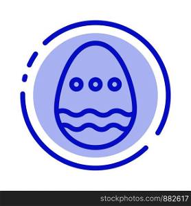 Decoration, Easter, Easter Egg, Egg Blue Dotted Line Line Icon