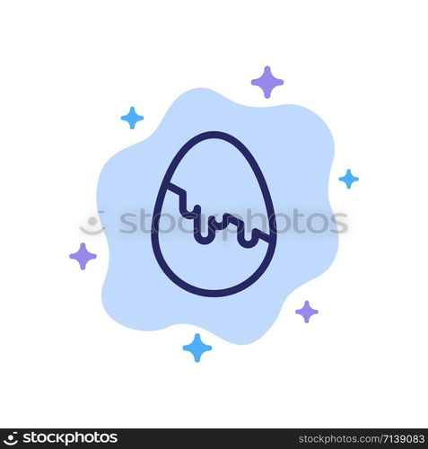 Decoration, Easter, Easter Egg, Egg Blue Icon on Abstract Cloud Background