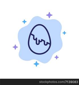 Decoration, Easter, Easter Egg, Egg Blue Icon on Abstract Cloud Background
